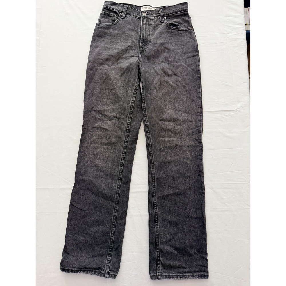Abercrombie & Fitch 90s Straight Jeans Womens 0S Charcoal Wash High Rise 25x27